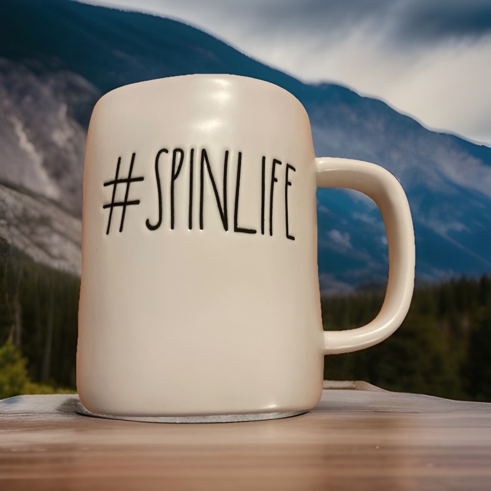 Rae Dunn #SPINLIFE Mug/Cup Large Letter Farmhouse Artisan, Heavy, Coffee Tea‎